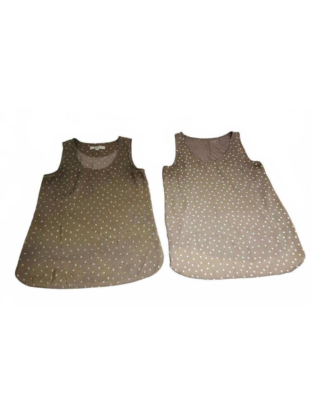 Ann Taylor Loft Sleeveless Blouses Polka Dot & Feather designs Size XS